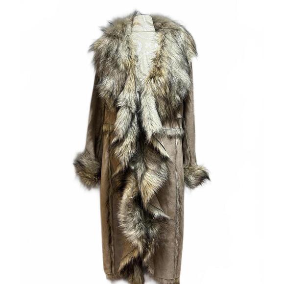 Fabulous Furs Long Faux Fur Trimmed Coat for Women 3X - Picture 1 of 8